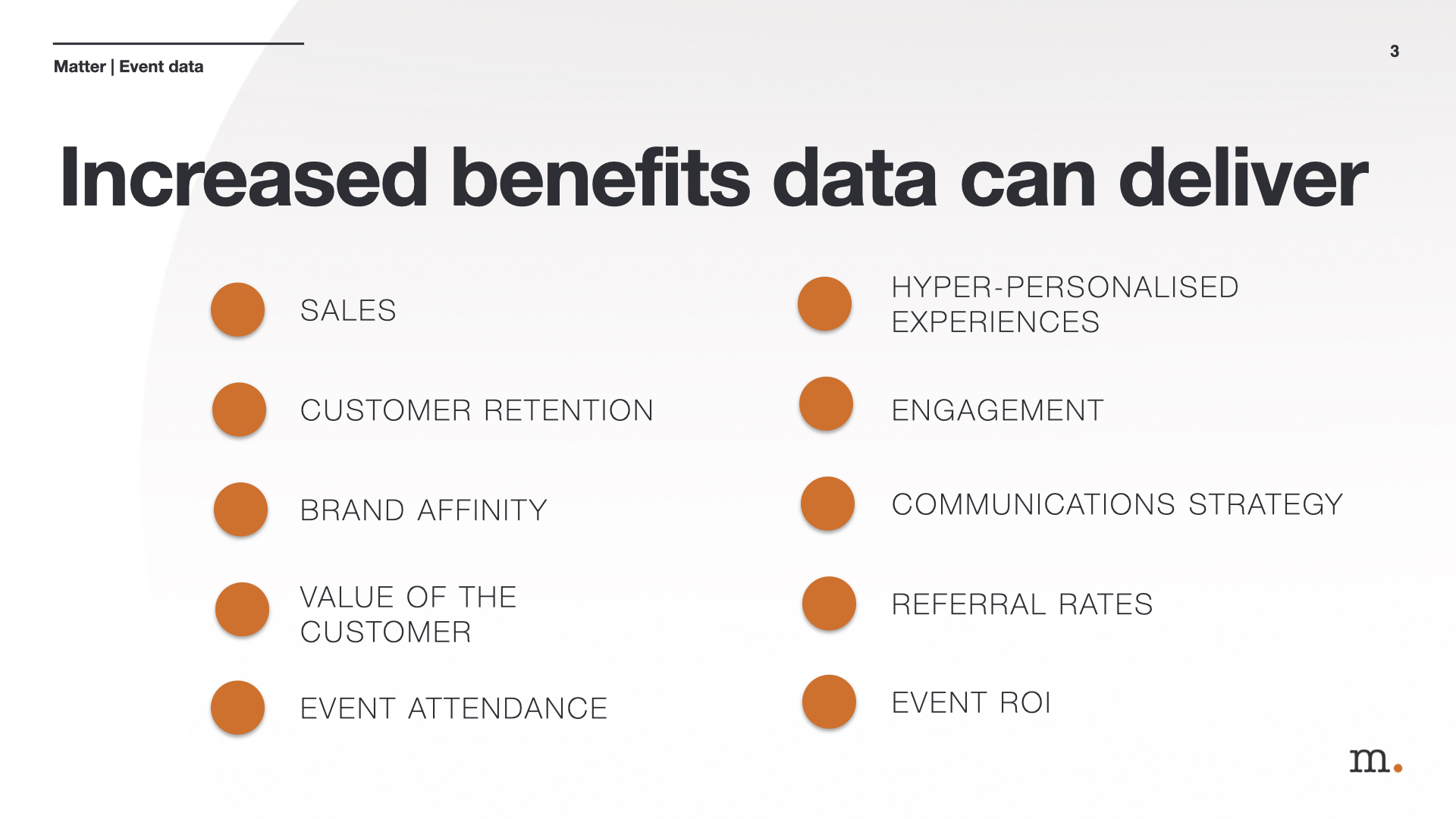 Benefits of data