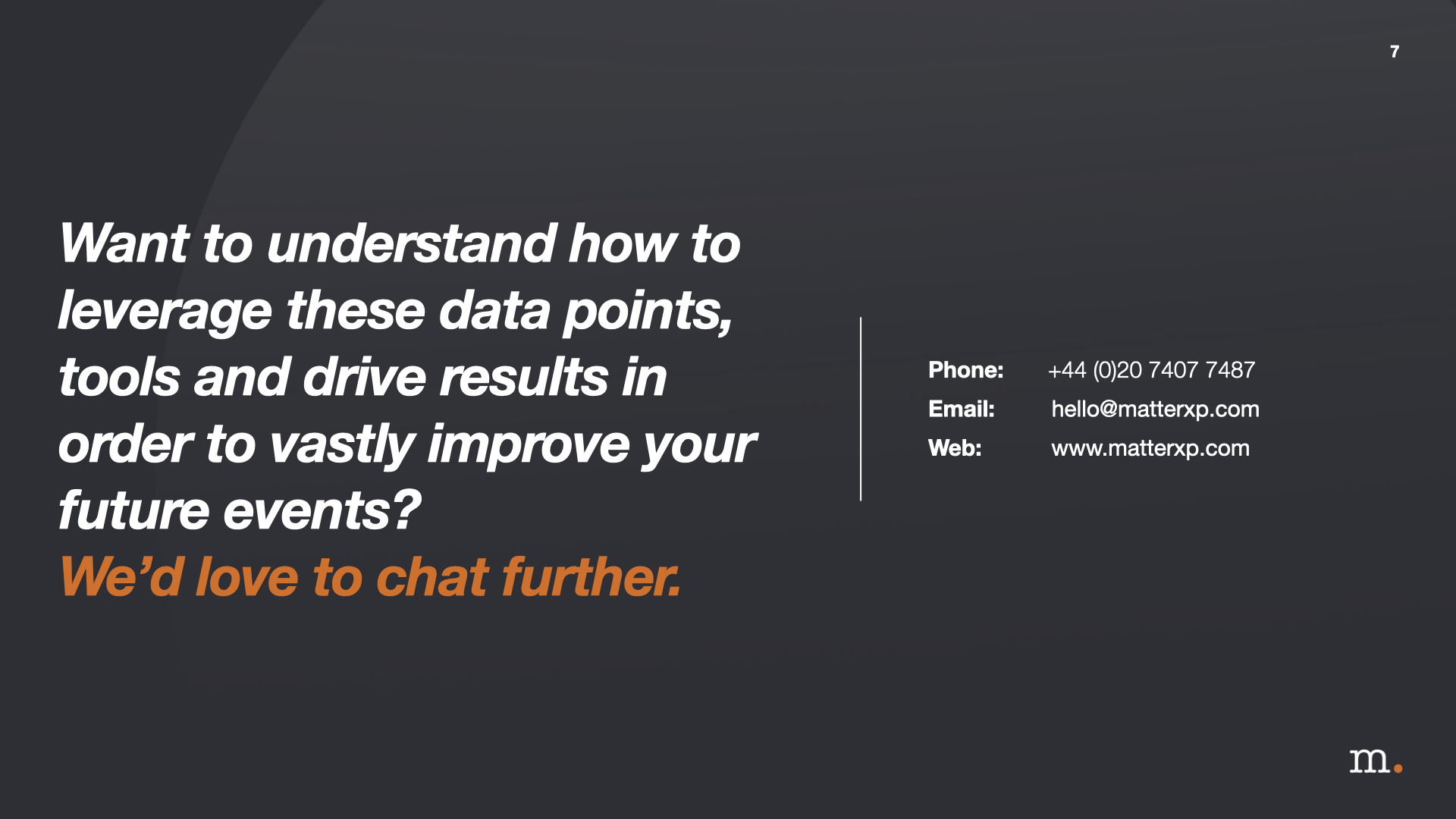 Undertstand data points and tools to drive results